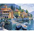 Behrens Lake Como Landing Canvas Giclee - 11x14"