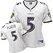 Joe Flacco White Reebok Replica Baltimore Ravens Women's Jersey - X-Large