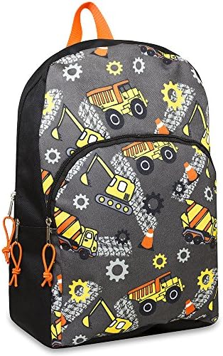 15" Printed Preschool / Elementary School Backpack (Trucks)