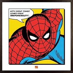Spider-Man - Framed Comic Art Print / Poster (With Great Power...) (Size: 16" x 16")