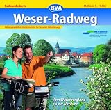 Weser-Radweg 1 : 75 000. Radwanderkarte: Vom Weserbergland bis zur Nordsee. Mit ausgew�hlten Stra�ennamen zur besseren Orientierung