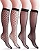 Vero Monte 4 Pairs Women's Fishnet Knee High Socks - Stylish Black + Hollow Out