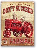 Farmall Succeed Distressed Retro Vintage Tin Sign
