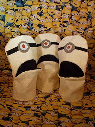 Minion Hand Bath Mitt, Appliqued Minion Mitt