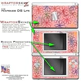 Nintendo DS Lite Kearas Flowers on Pink WraptorSkinz Skin Kit by TuneTattooz TM