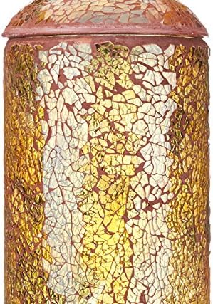 11" Illuminated Mosaic Urn with Timer By Valerie