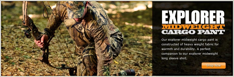 Hunter wearing the Explorer Midweight Cargo Pant