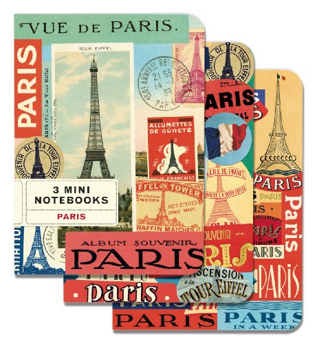 Cavallini Papers,Notebook,3er Set Paris Mini Notebook