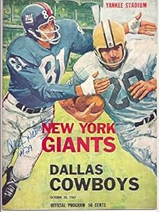 NFL Football Program N.Y. Giants vs. Dallas Cowboys October 20,1963 Signed - Autographed NFL Magazines