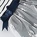 LittleSpring Little Girls Long Sleeve Dress Lace Stripe Dress Navy Blue 5T