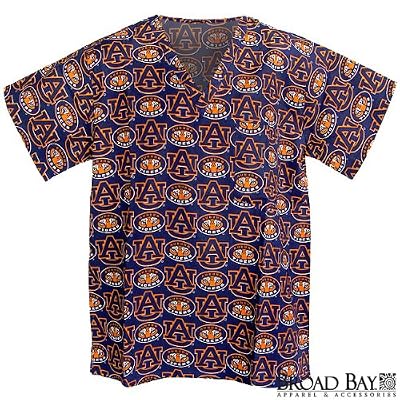 Auburn Scrubs Top Shirt-Size XL- Auburn Tigers 100% Natural Cotton - NOT a CHEAP BLEND - For HIM or HER- GIFT Ideas for Man Men Woman Women Ladies Nurses MOM Mother or DAD Father