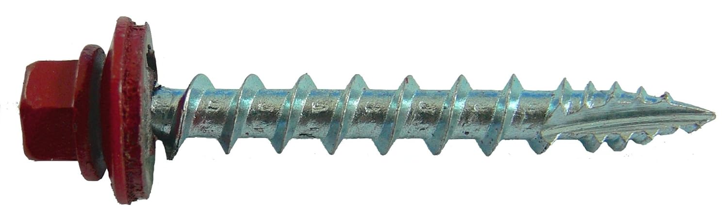 Amazon.com: 250 Sheet Metal ROOFING SCREWS: DARK RED 1-1/2