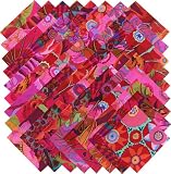 Kaffe Fassett RED MAGENTA 4" Quilting Fabric Squares