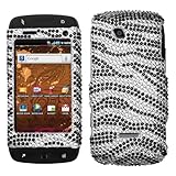 Black/ White Zebra Skin With Full Rhinestones Hard Protector Case Cover For ....