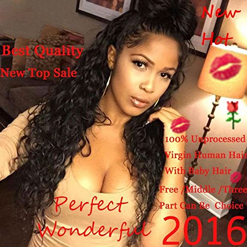 Eva Hair 8A Brazilian Full Lace Human Hair Wigs Wet Wavy Beyonce Lace Front Human Hair Wigs Virgin Human Hair Lace Front Wigs Black Women(Full Lace Wigs 24 inch)