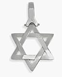 14 Karat High Polish Religious Domed White Gold Star of David Jewish Pendant