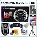 Samsung TL225 DualView 12.2MP Wide Angle Digital Camera in Purple + 8GB Accessory Kit