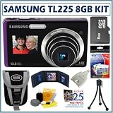 Samsung TL225 DualView 12.2MP Wide Angle Digital Camera in Purple + 8GB Accessory Kit