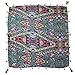Lina & Lily Multi-Patterns Floral Geometric Paisley Print Square Tassel Scarf (Pattern A-gray)