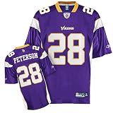 Adrian Peterson Youth Jersey: Reebok Purple Replica #28 Minnesota Vikings Jersey - Large (14-16)