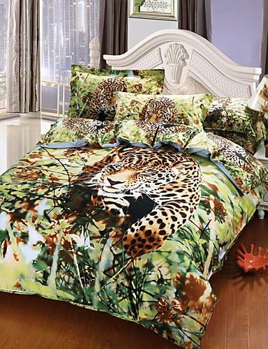 2016 MEIREN Dovet cover sets Jungle Leopard New Arival Luxury 3D Pattern Bedding Sets , Queen Size , queen