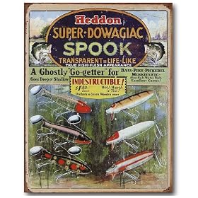 Nostalgic Heddon Fishing Tackle Tin Sign : Super - Dowagiac Spook