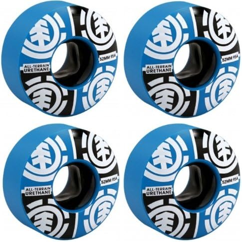 ELEMENT Skateboard Wheels Quadrant Rasta 52mm 95a 4 PACK BLUE