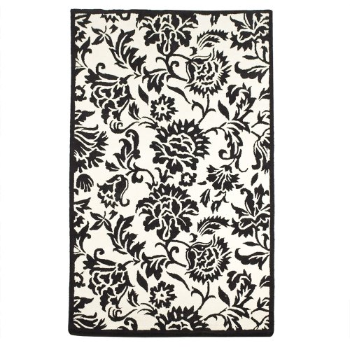Home Exploded Floral Rug Collection - Black