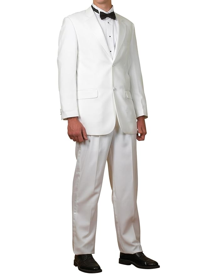 New Mens White 2 Button Tuxedo Suit - Includes Jacket and Pants at ...