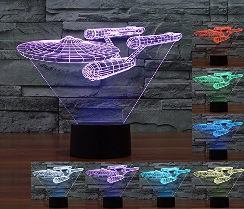 HJIAN 3D LED Light Battleship 3D Lights Children's Night Light Illusion Mood Lamp Lamparas 3D Acrylic Home Decor lamp (Battleship)