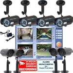 VideoSecu 4 Color Infrared IR Day Night Audio Video Security Cameras USB Internet Remote Control DVR CCTV Security System Home Security Surveillance Night Vision System with 4 Free Dummy Fake IR Bullet Camera and Surveillance DeCal DVU102K4DIRB W48 $269.99