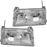 Driver and Passenger Headlights Headlamps Replacement for Ford Pickup Truck SUV F2TZ13008B F2TZ13008A