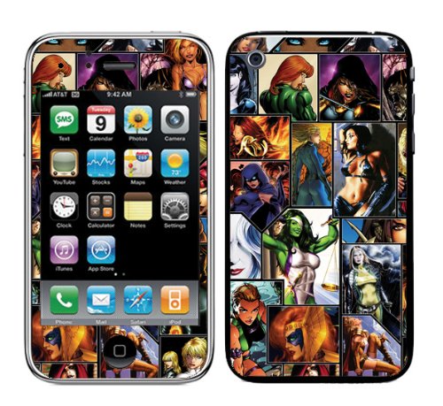  Iphone 3GS 3G Comic book Girls Heroes and Villains Skin for your apple iphone