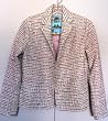 Off-White/Black Tweedy Jacket Blazer with Notch Collar Fully Lined 2 Pockets Sizes XS-XL