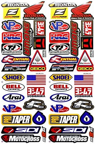 4x Honda Dirt Bike ATV Helmet Racing Decal Sticker Sheets #HD402-R