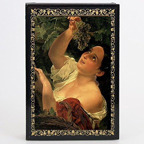 Beautiful Wooden Lacquer Box for Storage Italian Midday (By Briullov) Great Gift for Women