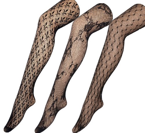 Eda2000 Women's Assorted-Pack Fishnet Pantyhose (3 Pack)