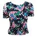 Gourmet Popcorn Shirt - Short Sleeve Motif Print (Floral Print on Navy)