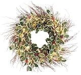 GKI Bethlehem Lighting 20-Inch 35-Light Weatherproof Holly Wreath