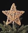9" Gold Rattan 3-Dimensional Star Christmas Tree Topper - Clear Lights
