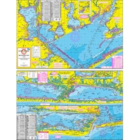 Laminated Topo Map of Matagorda Bay - With GPS Hotspots