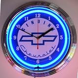 Chevy Chrome Finished Neon Clock by Neonetics (blue and chrome) (15