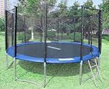 SixBros. Sport - Sixjump Professional TS430 - Trampoline de jardin - 4,30 m - Filet de sécurité | Échelle | Housse de protection | certificat TÜV/GS