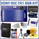 Sony Cybershot DSC-TX1 10.1MP Exmor R CMOS Digital Camera with 3-inch Touch-Screen LCD Digital Camera in Blue + 8GB Deluxe Accessory Kit