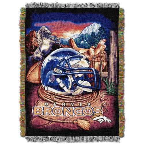 NFL Denver Broncos 48-Inch-by-60-Inch Acrylic Tapestry Throw