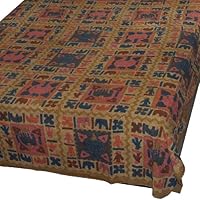 Cotton Bedspread Wood Block Print Coverlet Size Queen (bcov556)