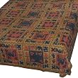 Cotton Bedspread Wood Block Print Coverlet Size Queen