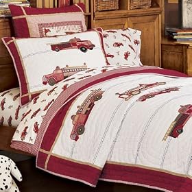Pottery Barn Kids Trucks and Ladders Quilted Bedding