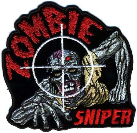 Embroidered Iron On Patch - Zombie Sniper 4" Patch
