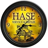 Hase 's Garage Black Cascading Wall Clock